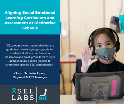 cover of case study with image of little girl with mask sitting at a computer and boxes with white text to her right