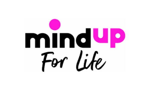 Black and Pink Mind Up for life logo